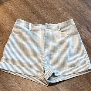 Harper Blue and White Striped Women's Shorts